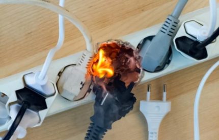 Rallonge brûlée Chutes de tension