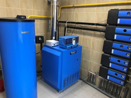 Chaudière à gaz Buderus dans la chaufferie