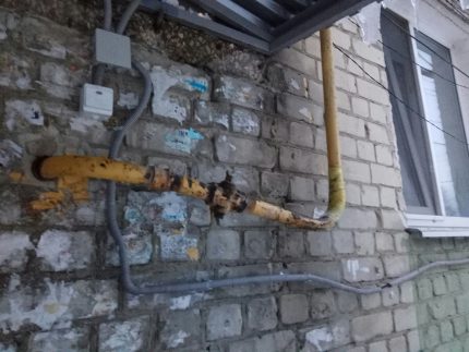 Condition d'urgence du tuyau de gaz