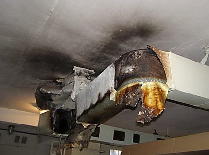 Allumage du conduit de ventilation Incendie en ventilation
