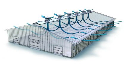 Disposition des conduits dans la grange Disposition des conduits dans la grange