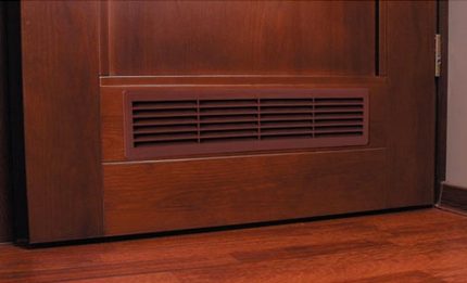 Aberturas de ventilação na porta da sala