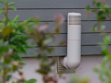 Exhaust pipe exit from the foundation of the house