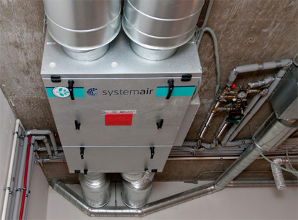 Installation à air forcé et échappement de marque Installation à air forcé et échappement de marque