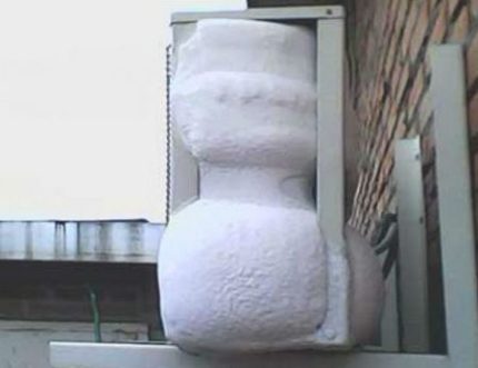 Ice is not an external air conditioning unit Freezing of the external block