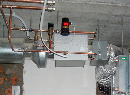 Ventilation d'alimentation avec chauffe-eau Ventilation d'alimentation avec chauffe-eau