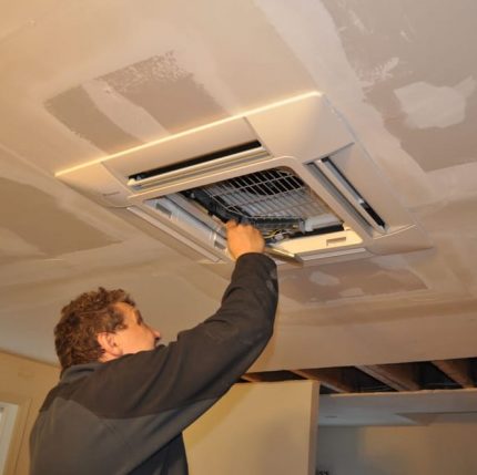 Ziehen Sie die Muttern am Innengerät an