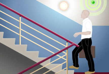 Lampe avec détecteur de mouvement sur le palier